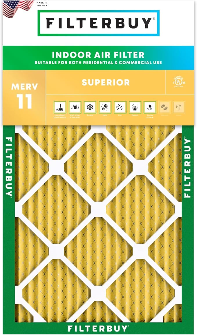 Filterbuy 12x25x1 Air Filter MERV 11 Superior Pet & Allergy Defense, by Filterbuy