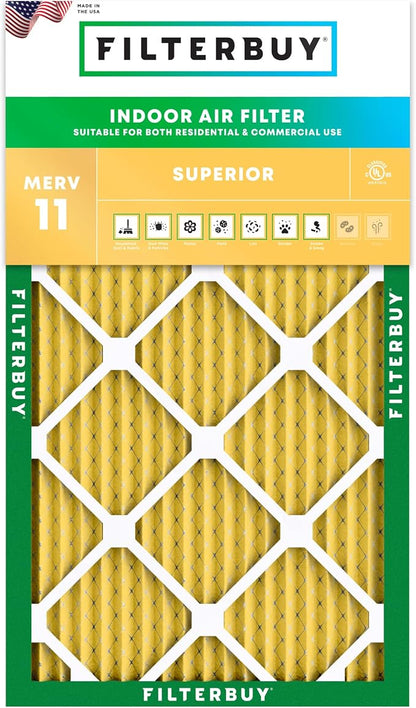 Filterbuy 10x18x1 Air Filter MERV 11 Superior Pet & Allergy Defense, by Filterbuy