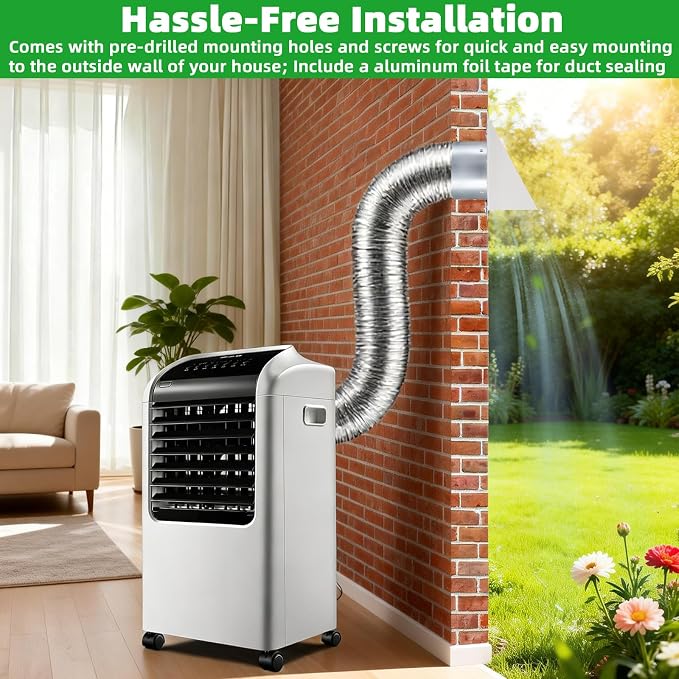 6 Inch Hooded Wall Vent with Mesh&Damper, 6in Dryer Vent Cover Outside Metal - Image 6