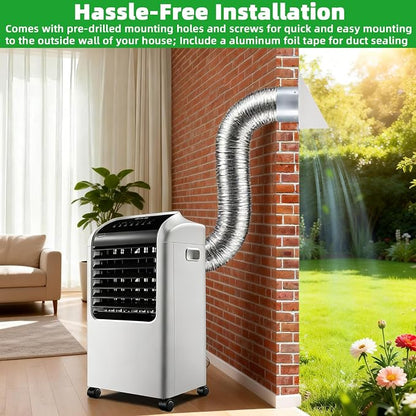 6 Inch Hooded Wall Vent with Mesh&Damper, 6in Dryer Vent Cover Outside Metal - Image 6