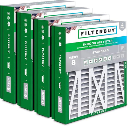 Filterbuy 21x23.5x5 Air Filter MERV 8 Essential Dust & Allergy Defense by Filterbuy