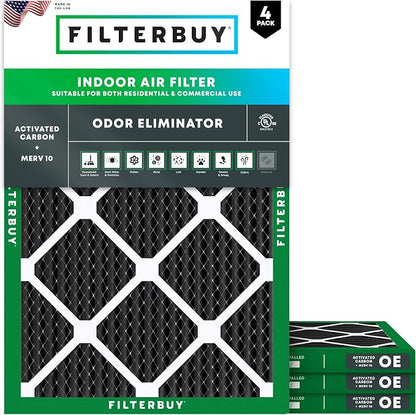 Filterbuy 15x20x1 Air Filter MERV 10 Odor & Allergy Defense by Filterbuy