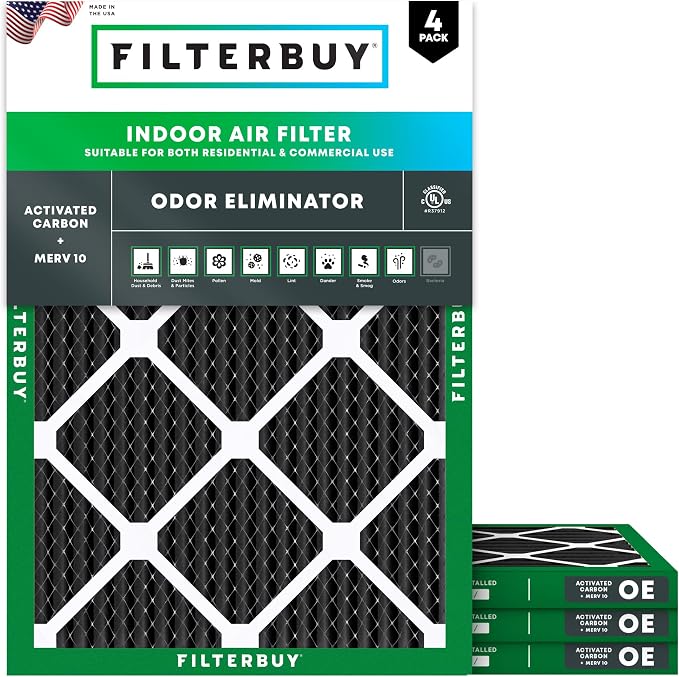 Filterbuy 14x18x1 Air Filter MERV 10 Odor & Allergy Defense by Filterbuy