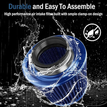 Universal Clamp-On Air Intake Filter, High Performance, Washable Filter - Image 6