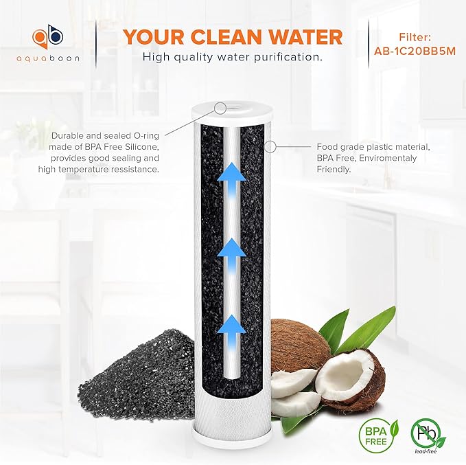 Aquaboon 4.5 x 20 Water Filter 5 Micron Carbon Block Water Filter Replacement - Image 5