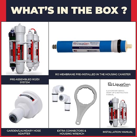 LiquaGen 4 Stage Reverse Osmosis and Deionization Portable Space Saver Water - Image 2