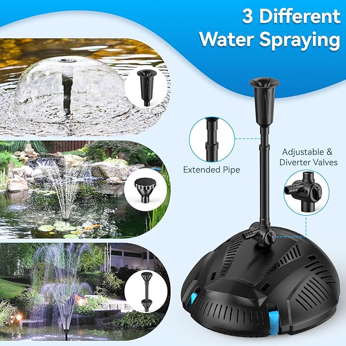 POPOSOAP Pond Filter with Pump Fountain Kits Built-in UV Clarifier, 660GPH/40W - Image 5