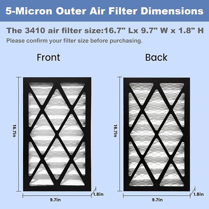 4 Pack 5-Micron Outer Air Filter Replacement Compatible - Image 2