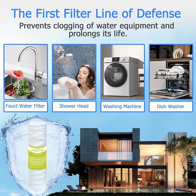 20 Micron Whole House Water Filter Cartridge, String Wound Sediment Filters - Image 7