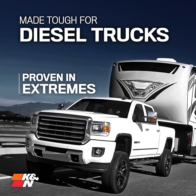 K&N Performance Diesel High-Flow Lifetime Engine Air Filter: Increase Power: - Image 3