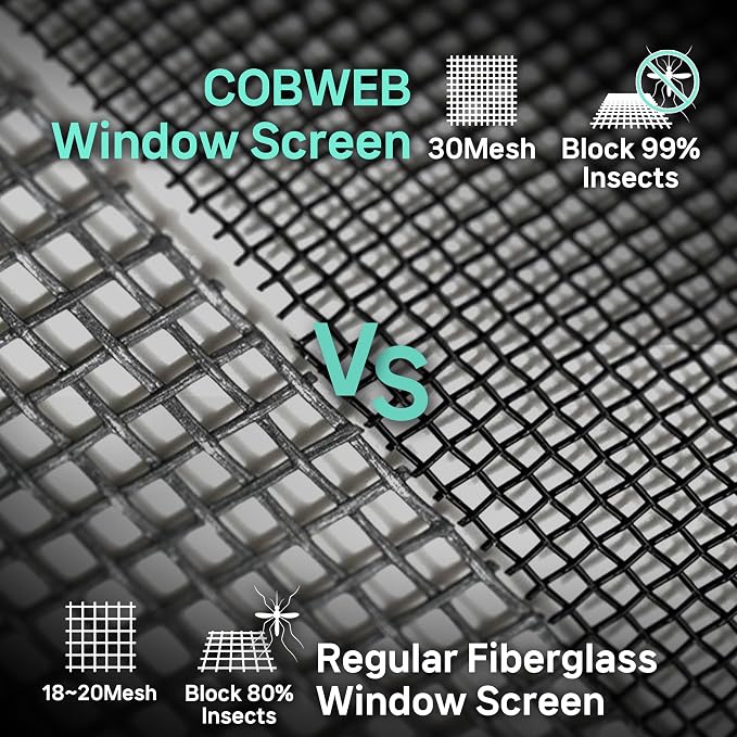 Premium Window Screen Replacement DIY KIT 39"51" Blocks Rain, Pet Scratch - Image 8
