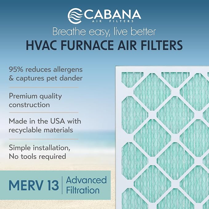 Cabana Filters 6-Pack 12x20x1 MERV 13 AC Furnace Air Filter - Image 2