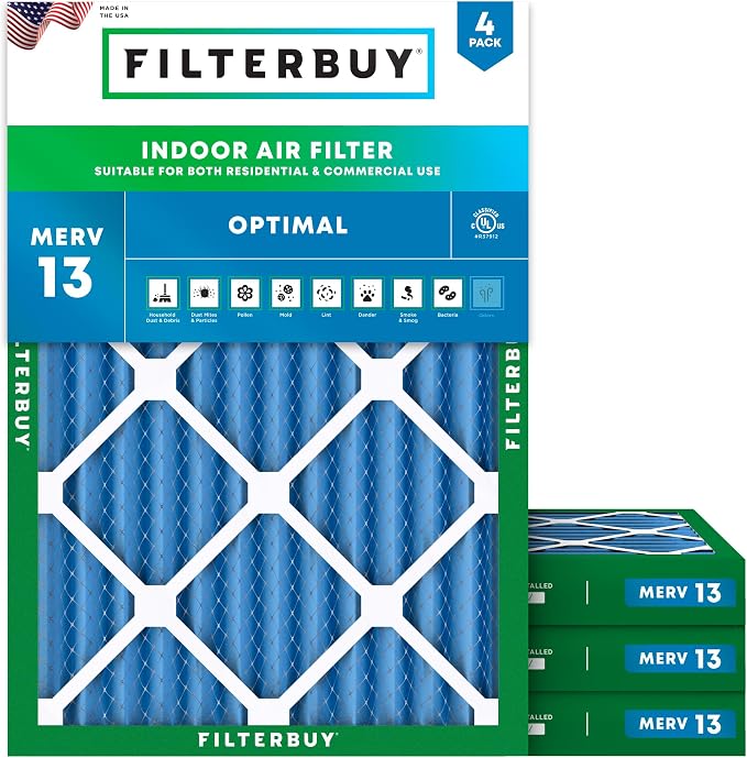 Filterbuy 15x20x2 Air Filter MERV 13 Optimal Smoke & Allergy Defense, by Filterbuy
