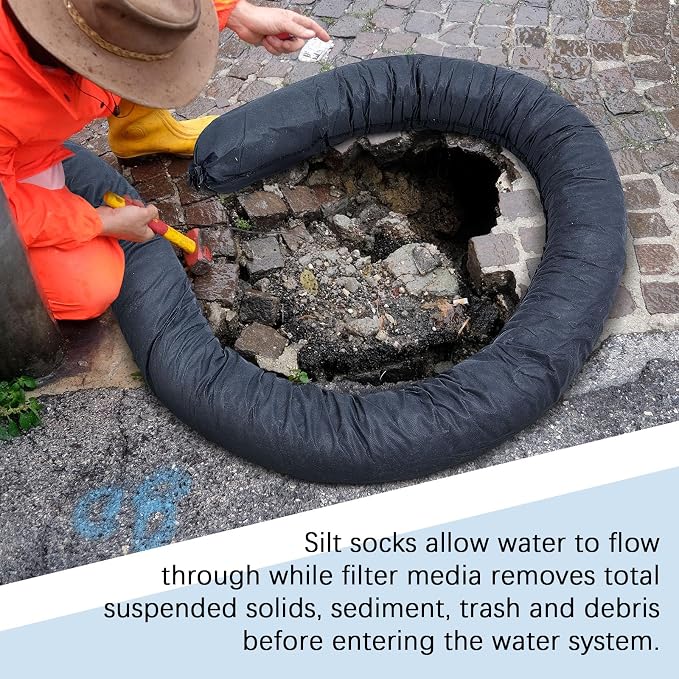 2 Pcs Sediment Filter Erosion Control Blanket Silt Fence Sock - Image 4