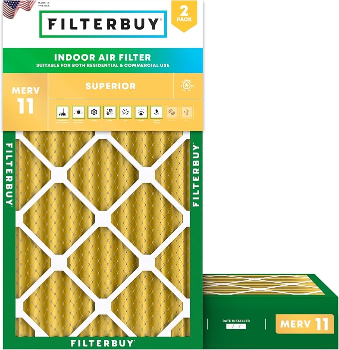 Filterbuy 14x25x4 Air Filter MERV 11 Superior Pet & Allergy Defense, by Filterbuy