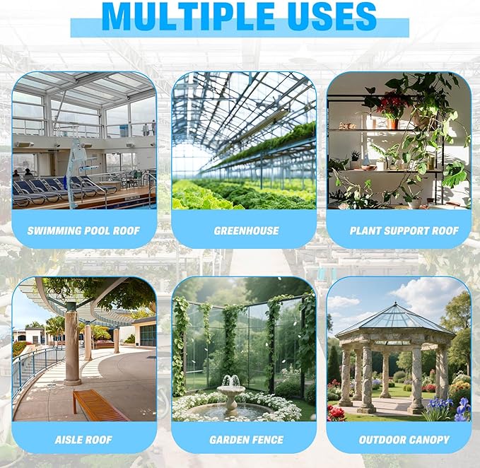14 Pack Polycarbonate Greenhouse Panels, Excellent Light Transmission & Weather - Image 5