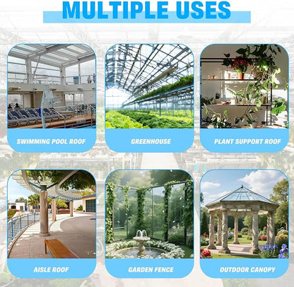 6 Pack Polycarbonate Greenhouse Panels, Excellent Light Transmission & Weather - Image 5