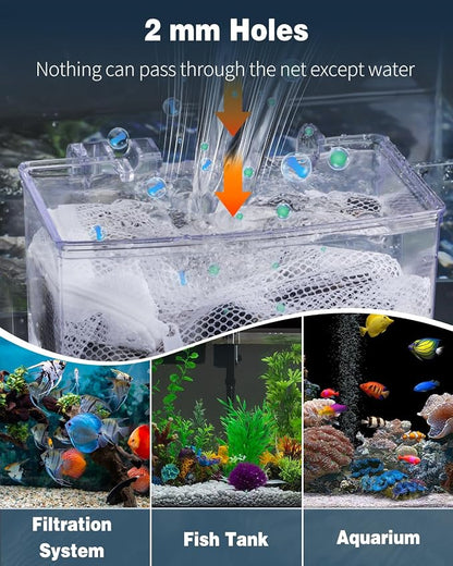Pawfly 12 Pack Black & White Aquarium Filter Media Bags, Fish Tank Fine Mesh Bag - Image 3