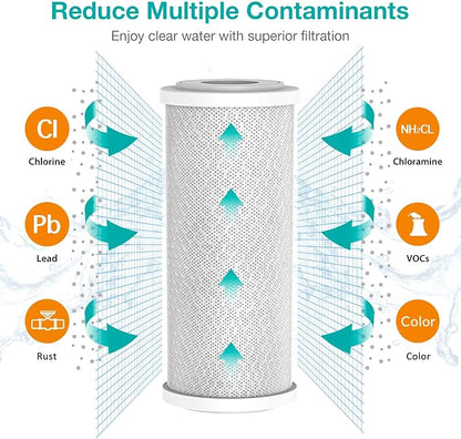 SimPure Whole House Water Filter Cartridges 5 Micron 10" x 4.5" CTO Activated - Image 3