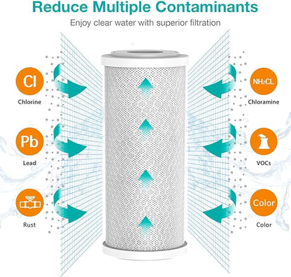 SimPure Whole House Water Filter Cartridges 5 Micron 10" x 4.5" CTO Activated - Image 2