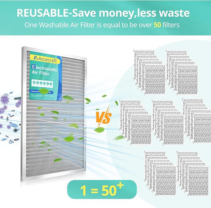 20x30x1 Electrostatic Air Filter, Washable & Reusable Aluminum AC/HVAC Furnace - Image 4