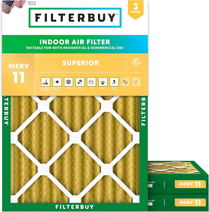 Filterbuy 10x17x2 Air Filter MERV 11 Superior Pet & Allergy Defense, by Filterbuy
