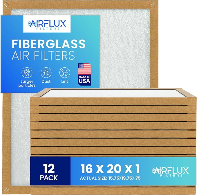 Fiberglass Air Filter -16x20x1Air Filter 12 Pack by Unknown