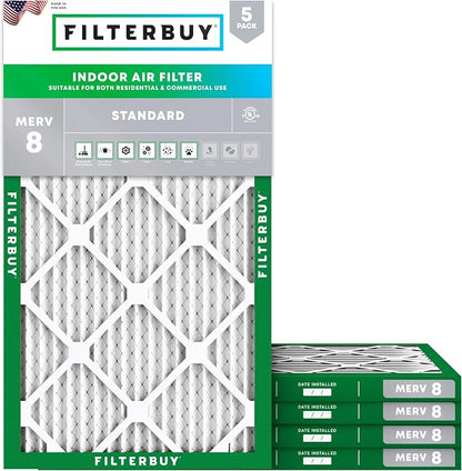 Filterbuy 16x32x1 Air Filter MERV 8 Essential Dust & Allergy Defense, by Filterbuy