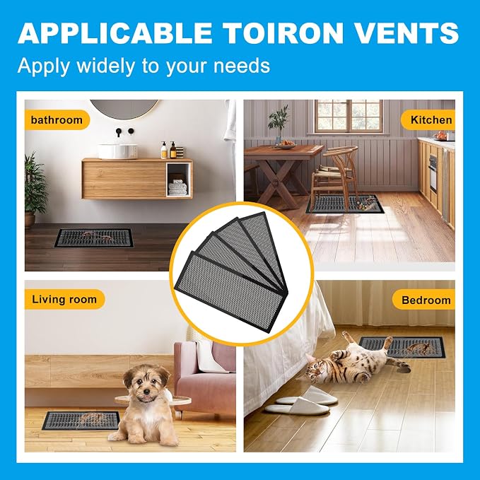 4 PCS Black Magnetic Vent Covers-5.5x12 Magnetic Air Vent Covers - Image 6
