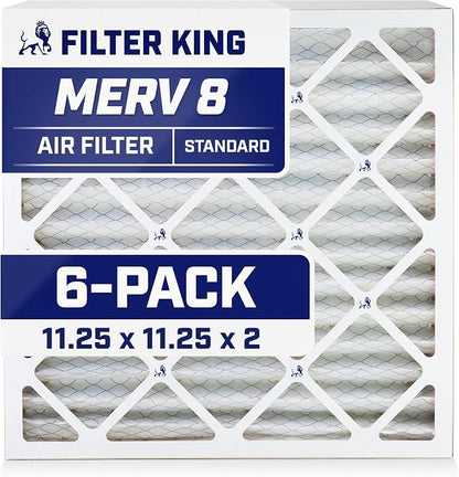Filter King 11.25x11.25x2 Air Filter | 6-PACK | MERV 8 HVAC Pleated A/C Furnace by FilterKing
