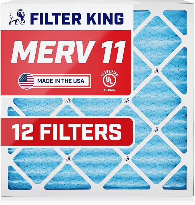 Filter King 21x22x1 Air Filter | 12-PACK | MERV 11 HVAC Pleated A/C Furnace by FilterKing