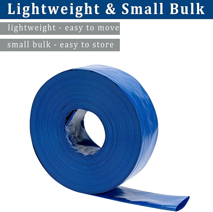 2-1/2 in x 25 ft Pool Backwash Hose Heavy Duty Drain Discharge Double PVC Lay - Image 5