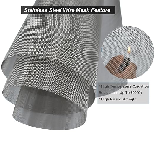 Stainless Steel Mesh Screen, 15.7"x47.2", Woven Fine Wire Mesh, Window Screen - Image 3