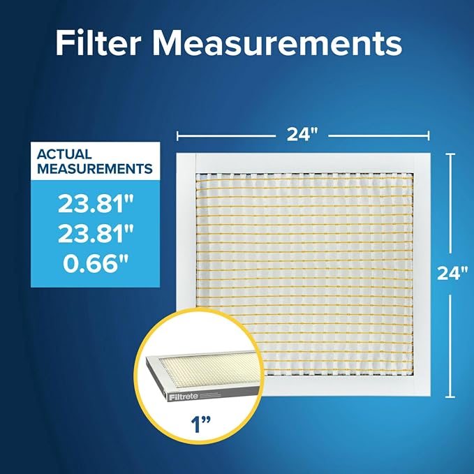 Filtrete 24x24x1 Air Filter, MPR 300, MERV 5, Clean Living Basic Dust 3-Month - Image 2