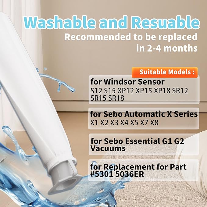 2-Pack MicroFilter fit for SEBO Auto-X S | Replacement Vacuum Filters for - Image 7