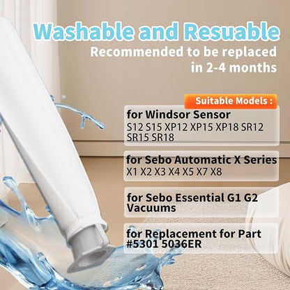 4-Pack MicroFilter fit for SEBO Auto-X S | Replacement Vacuum Filters for - Image 7
