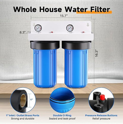 PUREPLUS 2-Stage Whole House Water Filtration System, Heavy Metals, PP Sediment - Image 2