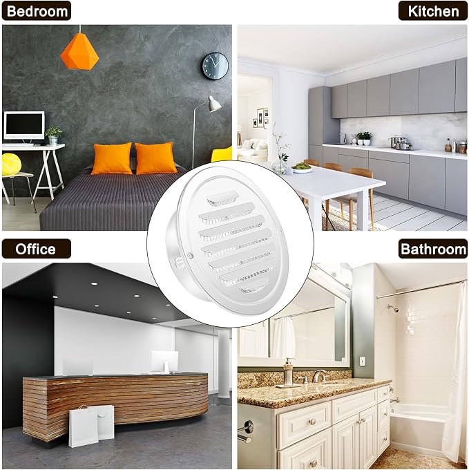 Zonon 8pcs Stainless Steel Soffit Vents 6 Inch Round Dryer Vent Cover - Image 6
