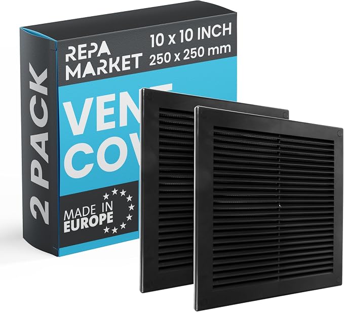 Repa Market 10 x 10 Inch Black Square Air Vent Cover by RepaMarket