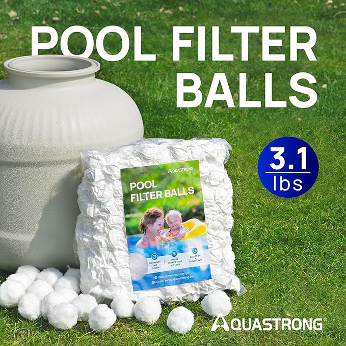 AQUASTRONG Pool Filter Balls for Sand Filters, 3.1 lbs Reusable Pool Sand - Image 2
