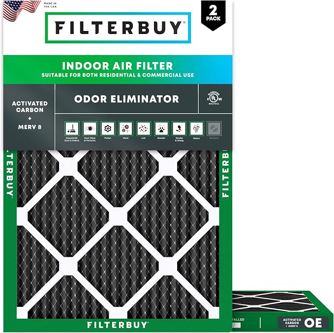 Filterbuy 22x24x1 Air Filter MERV 10 Odor & Allergy Defense by Filterbuy