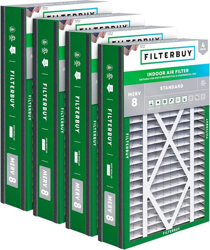 Filterbuy 16x25x5 Air Filter MERV 8 Essential Dust & Allergy Defense, by Filterbuy