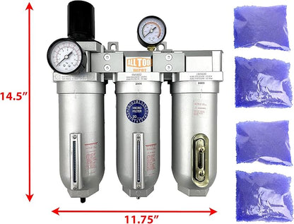 1" NPT SUPER DUTY Industrial Grade Filter Regulator Coalescing Desiccant Dryer - Image 2
