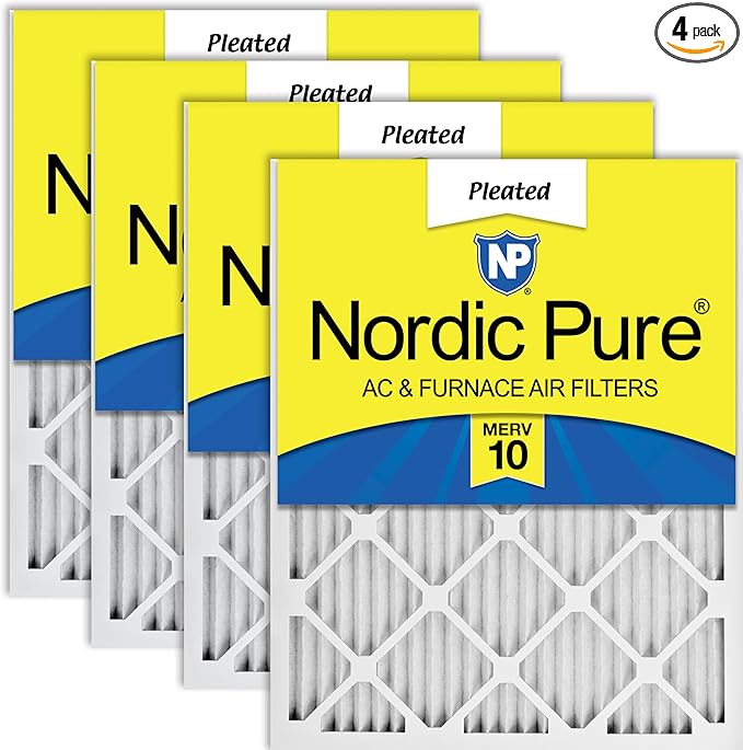 Nordic Pure 18x25x1 Pleated MERV 10 Air Filters 4 Pack by NordicPure