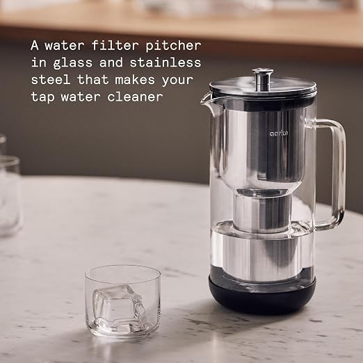 Aarke Purifier Regular 1.18L Glass Pitcher Bundle w/Steel Filter, 4 Pure Refill - Image 2