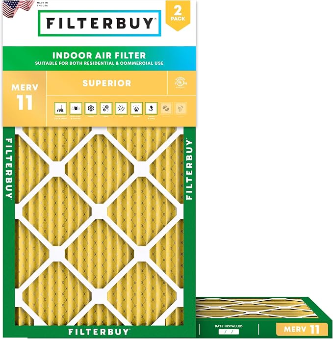 Filterbuy 14x22x1 Air Filter MERV 11 Superior Pet & Allergy Defense, by Filterbuy