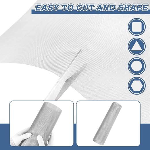 uxcell 100 Mesh 79" x 16" Woven Wire Mesh, 304 Stainless Steel Air Vent Filter - Image 4