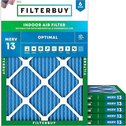 Filterbuy 30x32x1 Air Filter MERV 13 Optimal Smoke & Allergy Defense, by Filterbuy