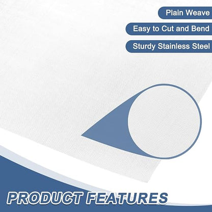 uxcell 100 Mesh 79" x 10" Woven Wire Mesh, 316 Stainless Steel Air Vent Filter - Image 3
