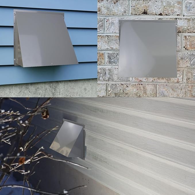 6 Inch Hooded Wall Vent with Screen and Damper, 6 Inch Exhaust Vent Cover Cap - Image 8